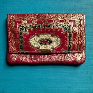 ✨ Vintage Florentine Leather Wallet | Made in Florence | Gold Tooled | Hot Pink